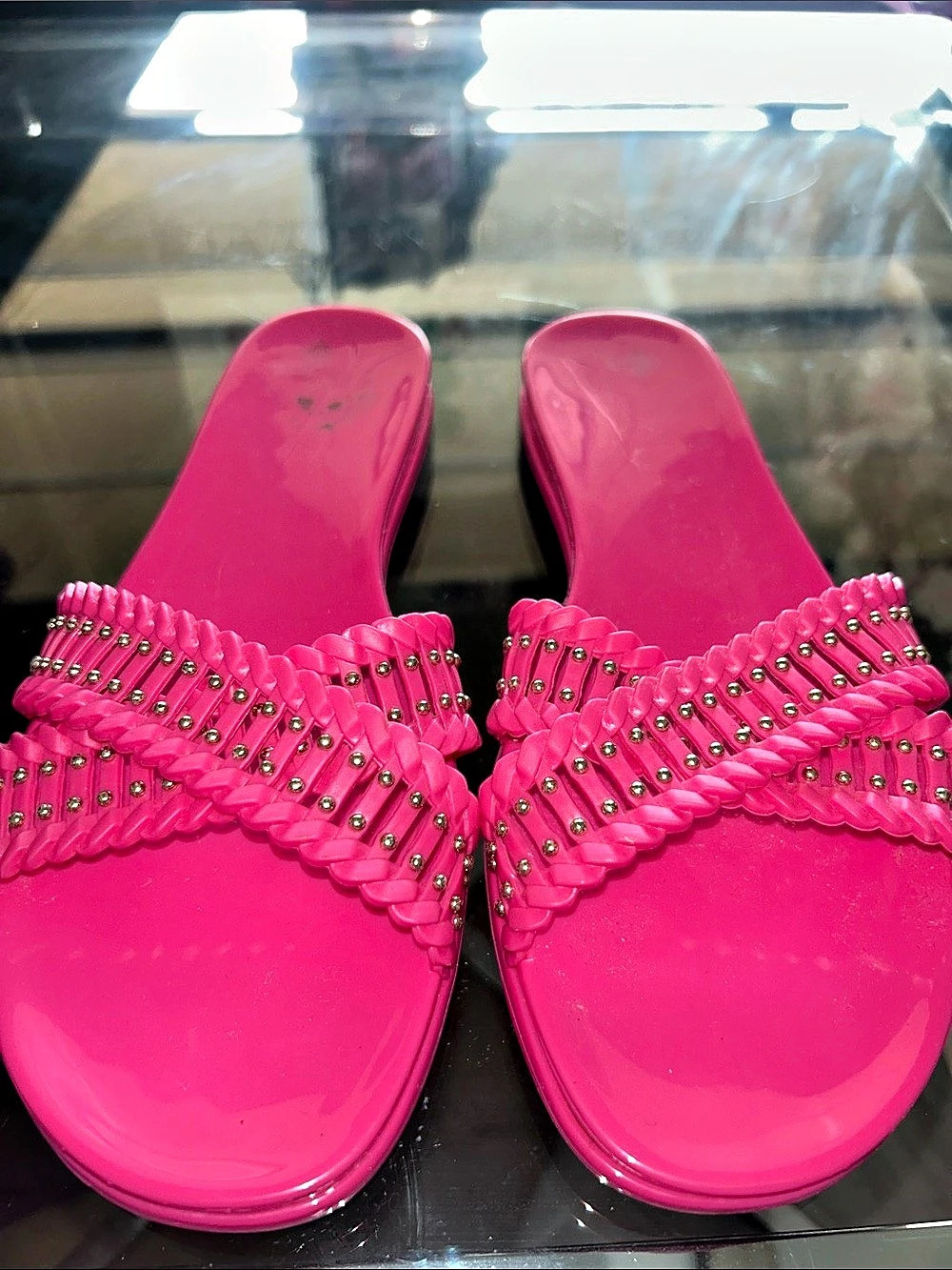 Vince Camuto Erindra Jelly Slide Sandal Hot Pink -US 7